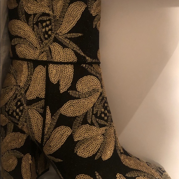 Steve Madden Goldie Gold Sequin Booties - Picture 2 of 3